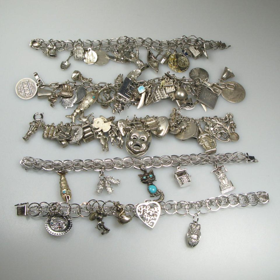 5 Sterling Silver Charm Bracelets