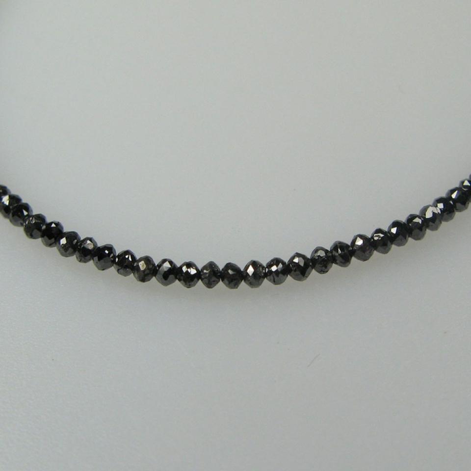 Single Strand Faceted Black Diamond Necklace