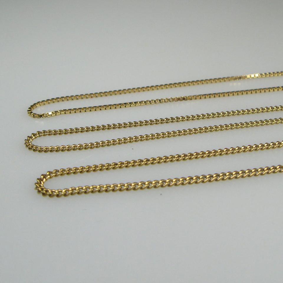 3 x 18k Yellow Gold Chains