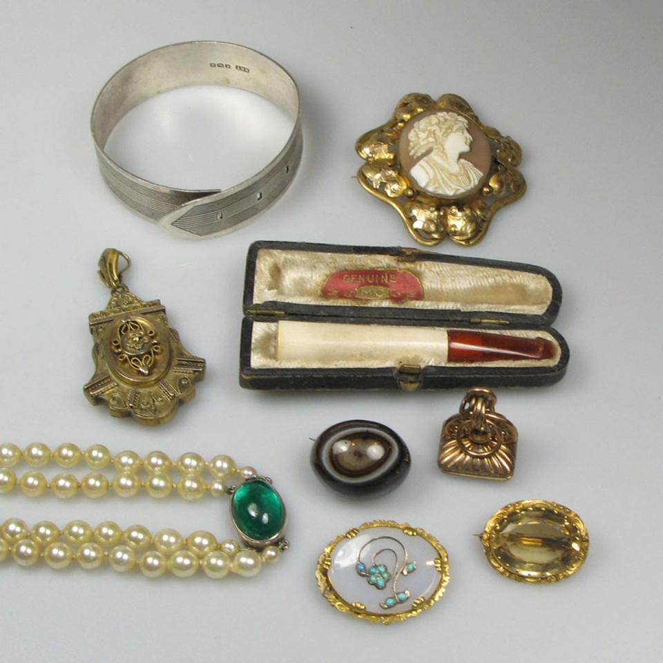 Small Quantity Of Gold-Filled, Silver And Costume Jewellery