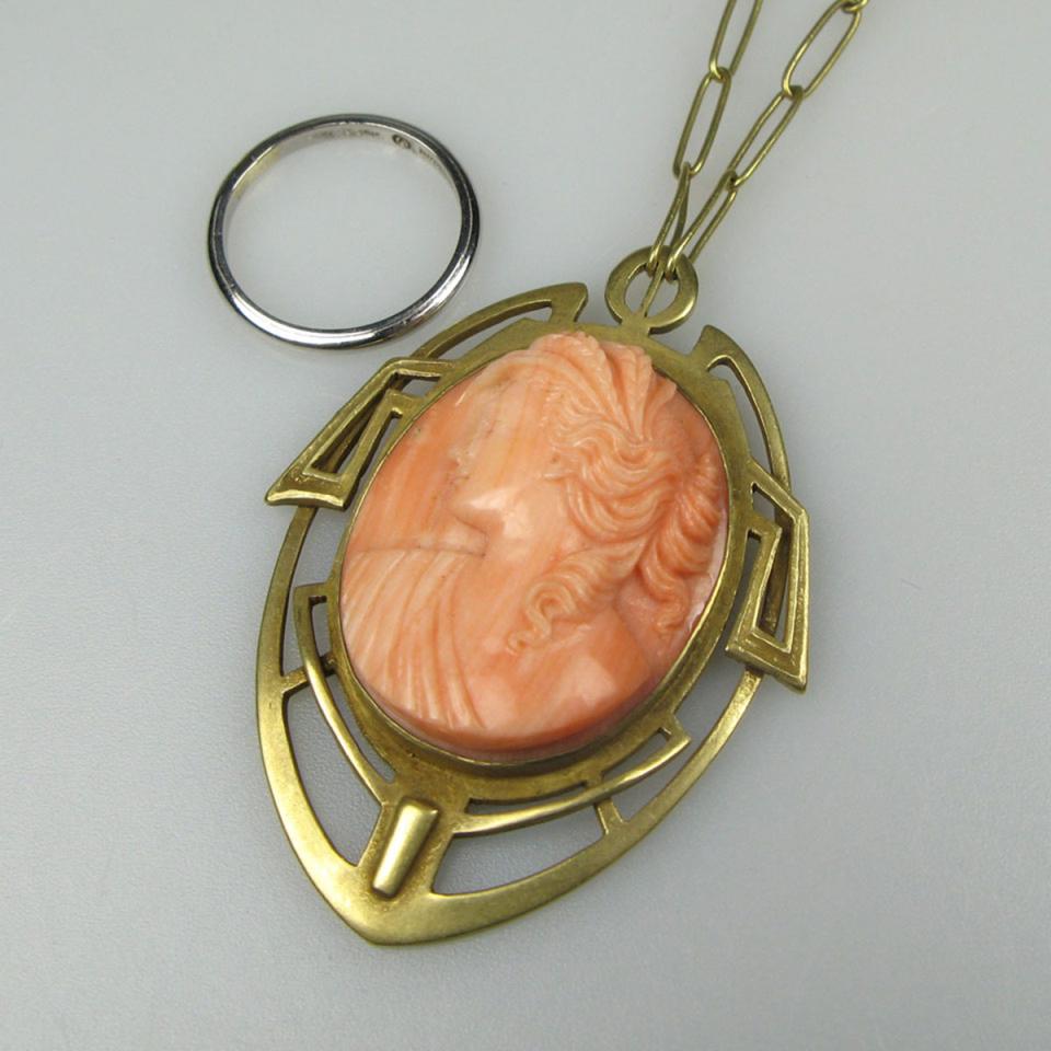Oval Carved Coral Cameo