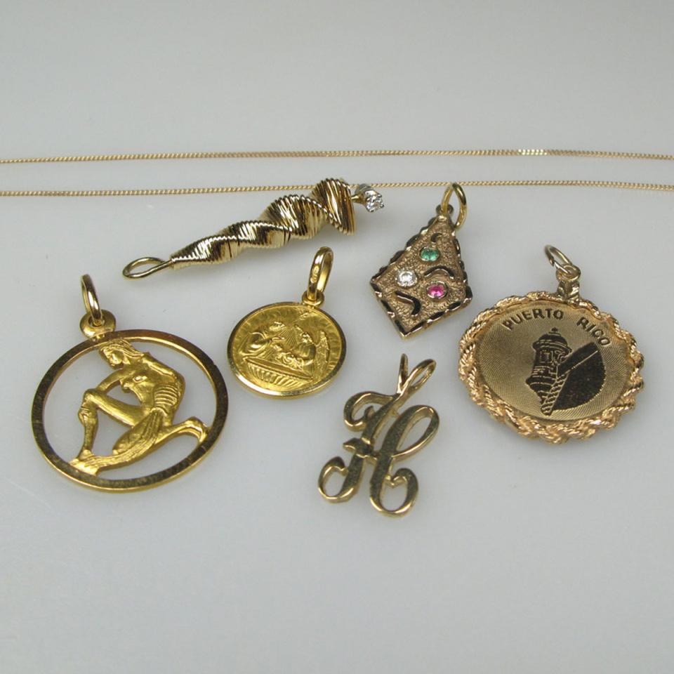 6 Various Gold Charms