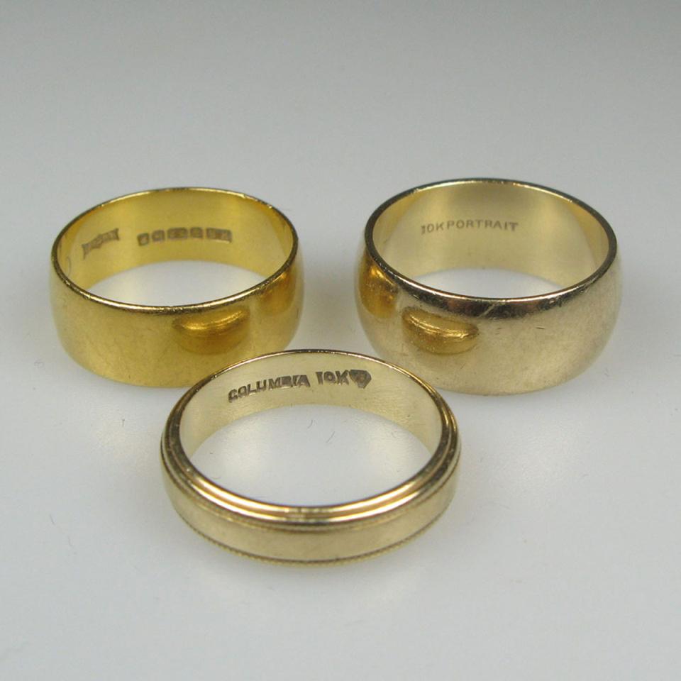 1 x 22k & 2 x 10k Yellow Gold Bands