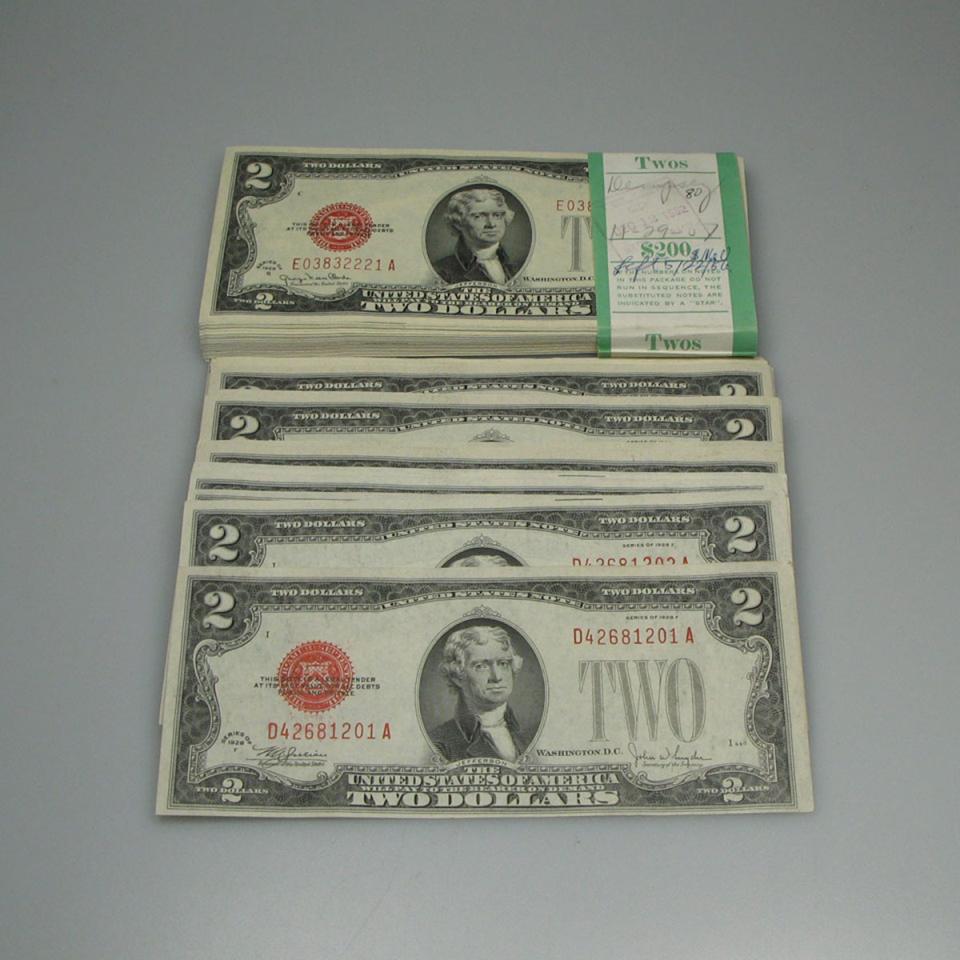 130 U.S. 1928F & 1928G $2 Bank Notes