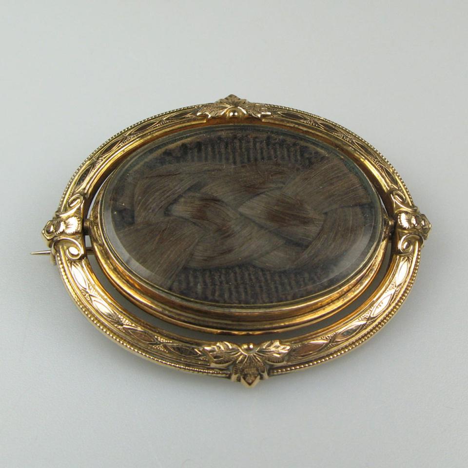 Victorian 18k Yellow Gold And Gold-Filled Brooch