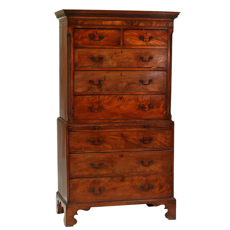 George III Mahogany Chest-On-Chest 