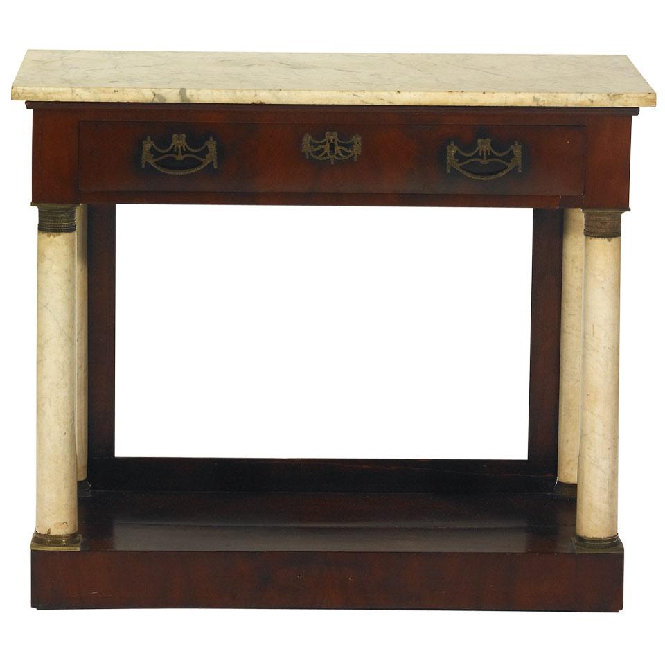 French Mahogany and Marble Pier Table
