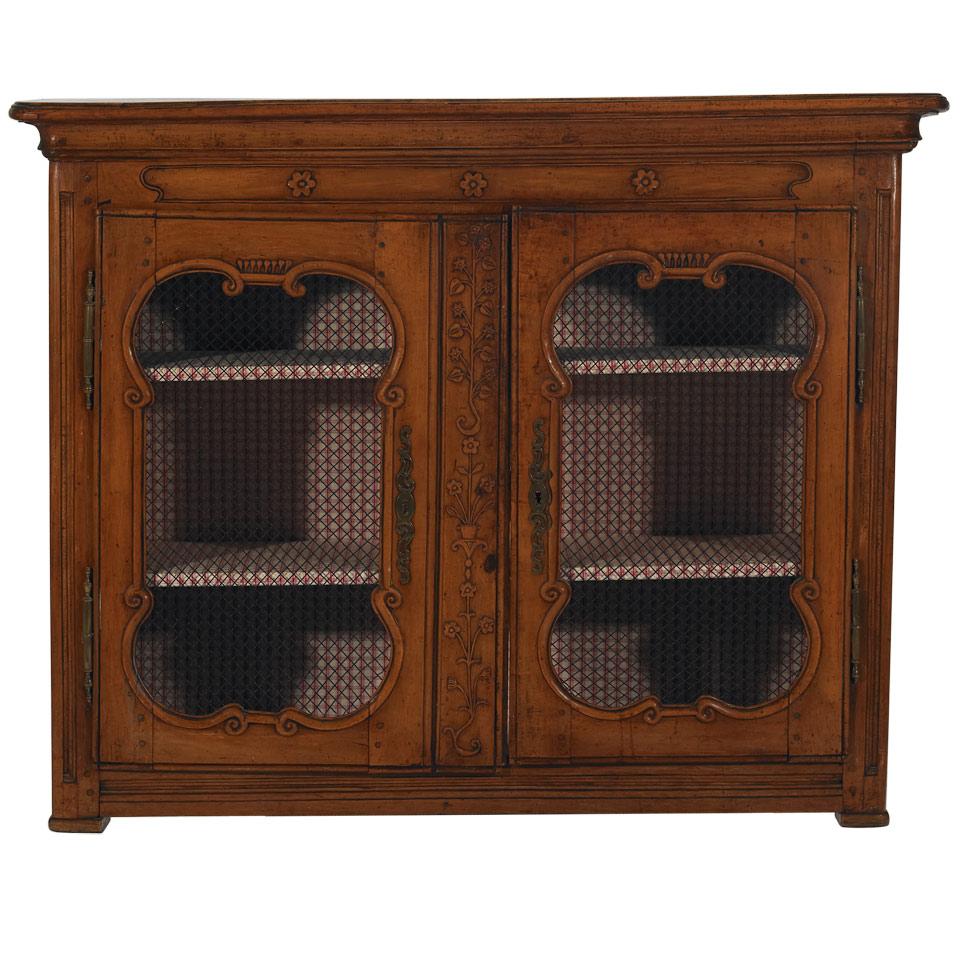 French Provincial Carved Fruitwood Two-Door Cabinet