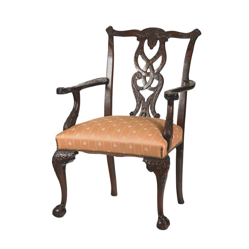 Carved Mahogany Arm Chair