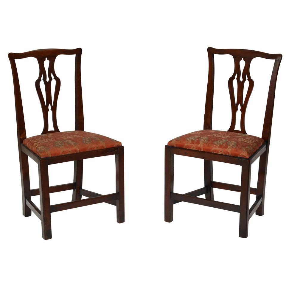 Pair of George III Fruitwood Side Chairs