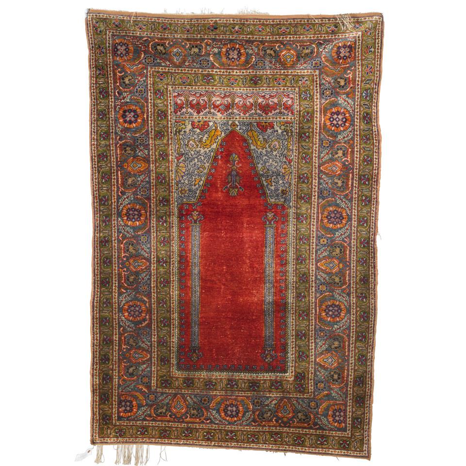 Anatolian Silk Prayer Rug