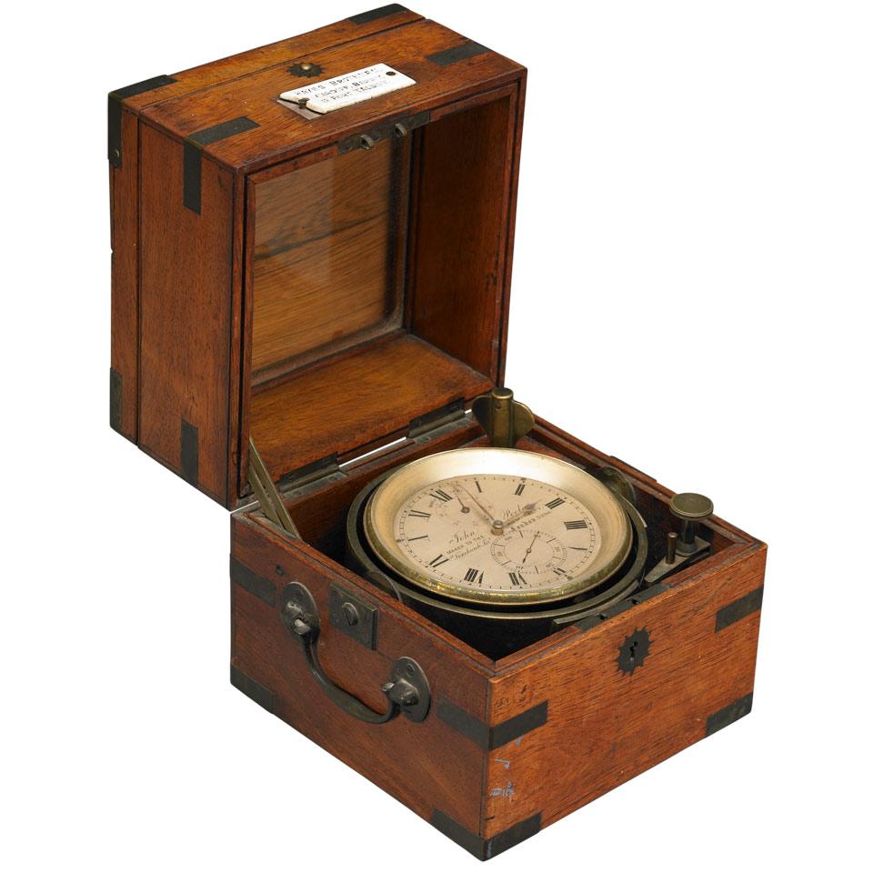 John Poole, London, English Brass Bound Mahogany Cased Marine Chronometer, #3280, c.1865