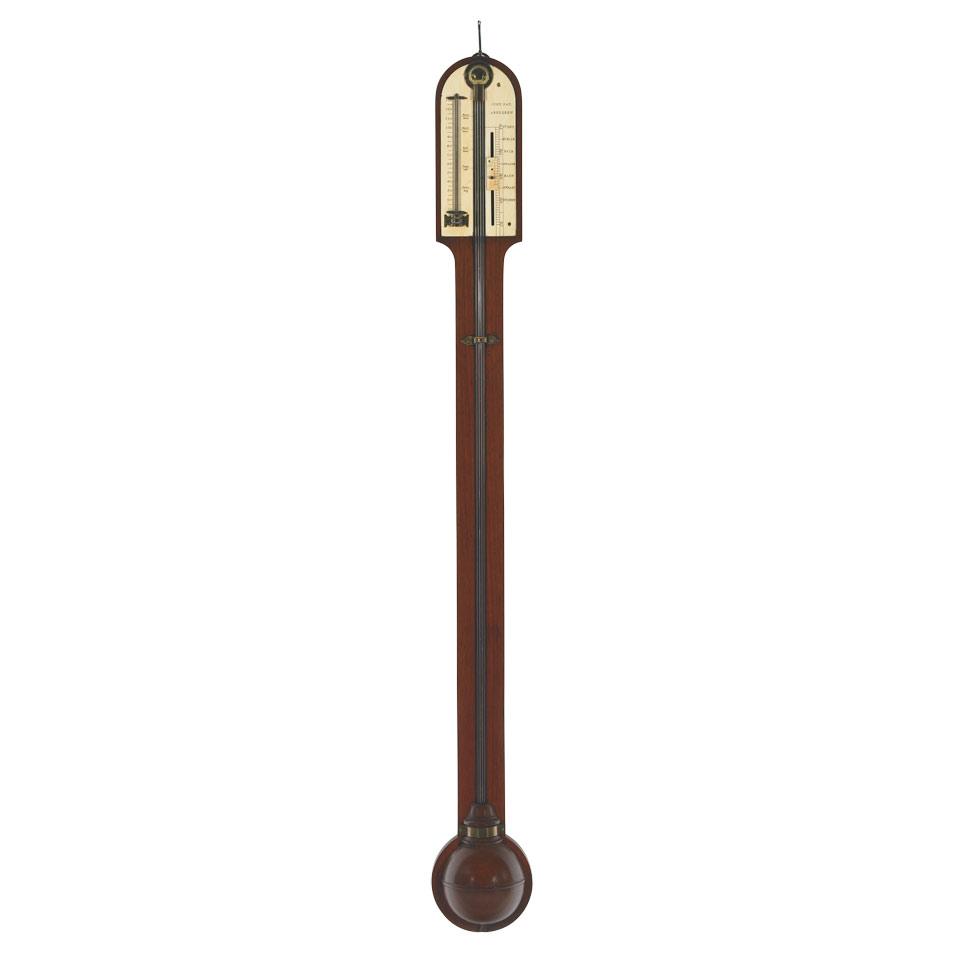 Scottish Edwardian Mahogany Stick Barometer, John Hay, Aberdeen, c.1910