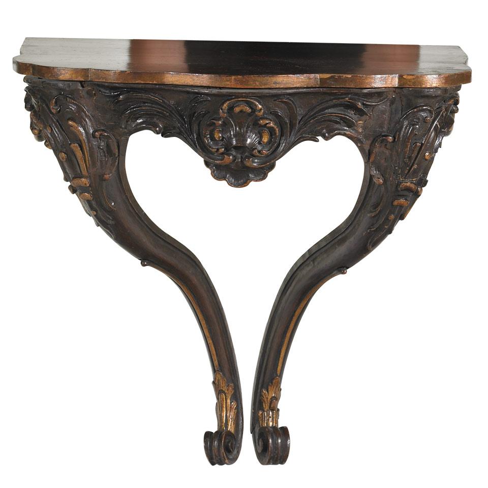 Italian Carved and Parcel Gilt Console Table 