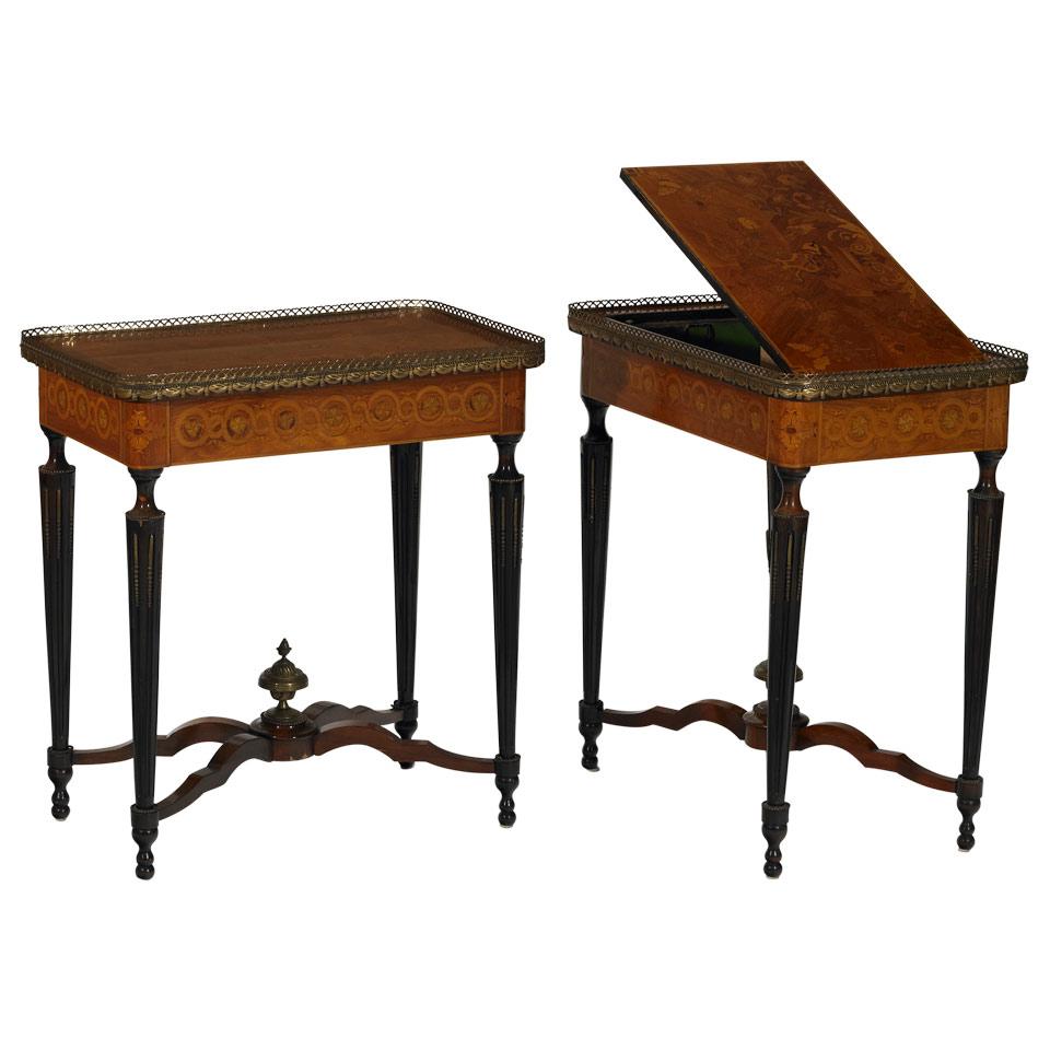 Pair of Marquetry Inlaid Occasional Tables