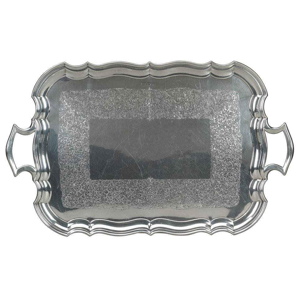 English Silver Serving Tray, Charles S. Green & Co, Birmingham, 1937