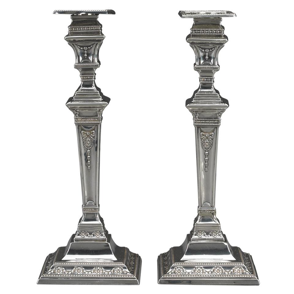 Pair of Late Victorian Silver Table Candlesticks, Philip Ashberry & Sons, Sheffield, 1896