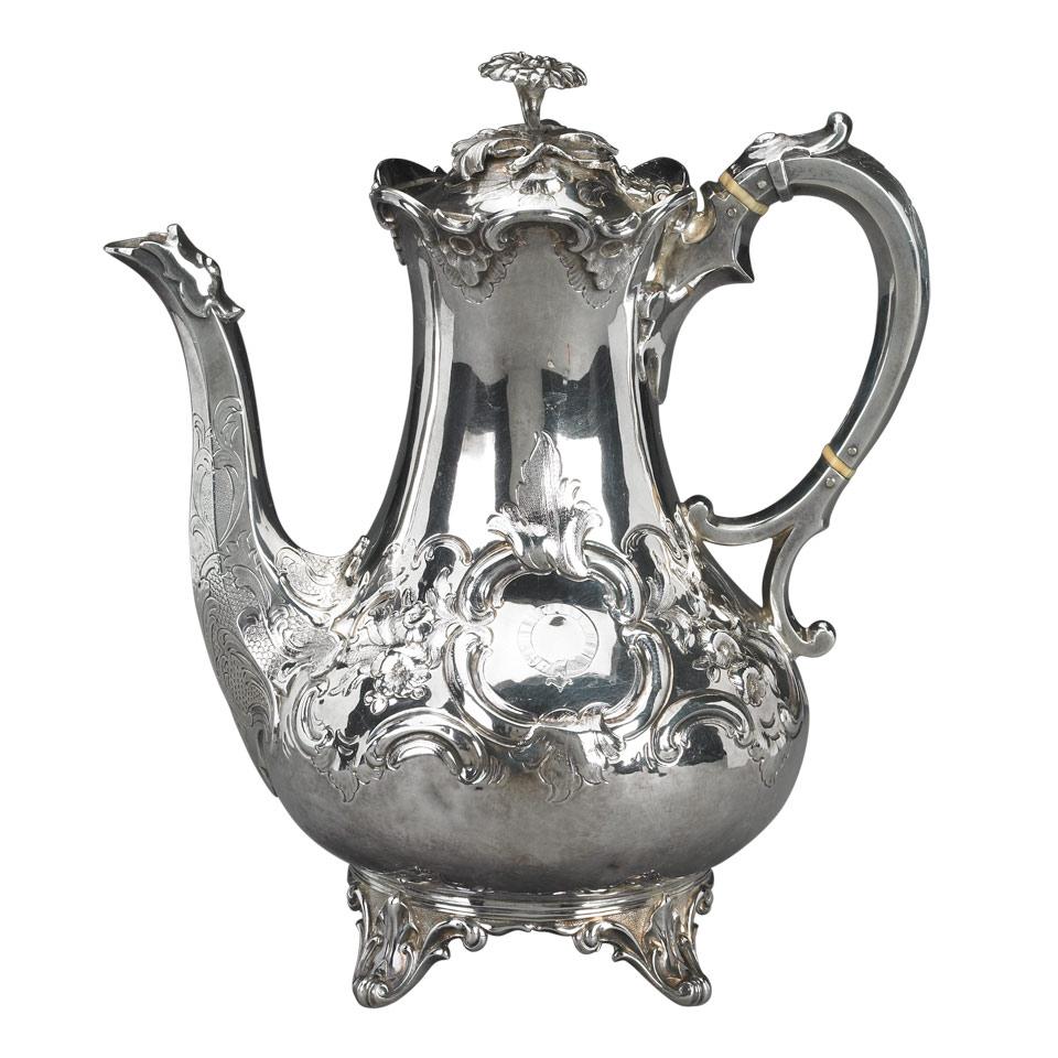 Victorian Silver Coffee Pot, Henry Holland, London, 1853