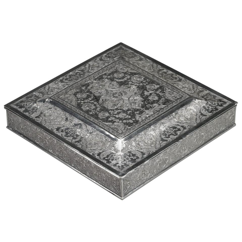Persian Silver Chocolate Box, early 20th century