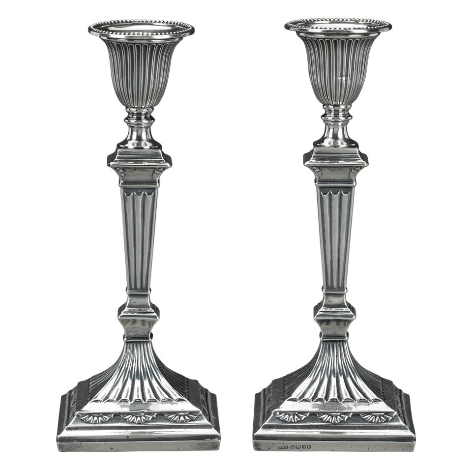 Pair of Victorian Silver Candlesticks, Hawksworth, Eyre & Co., Sheffield, 1880