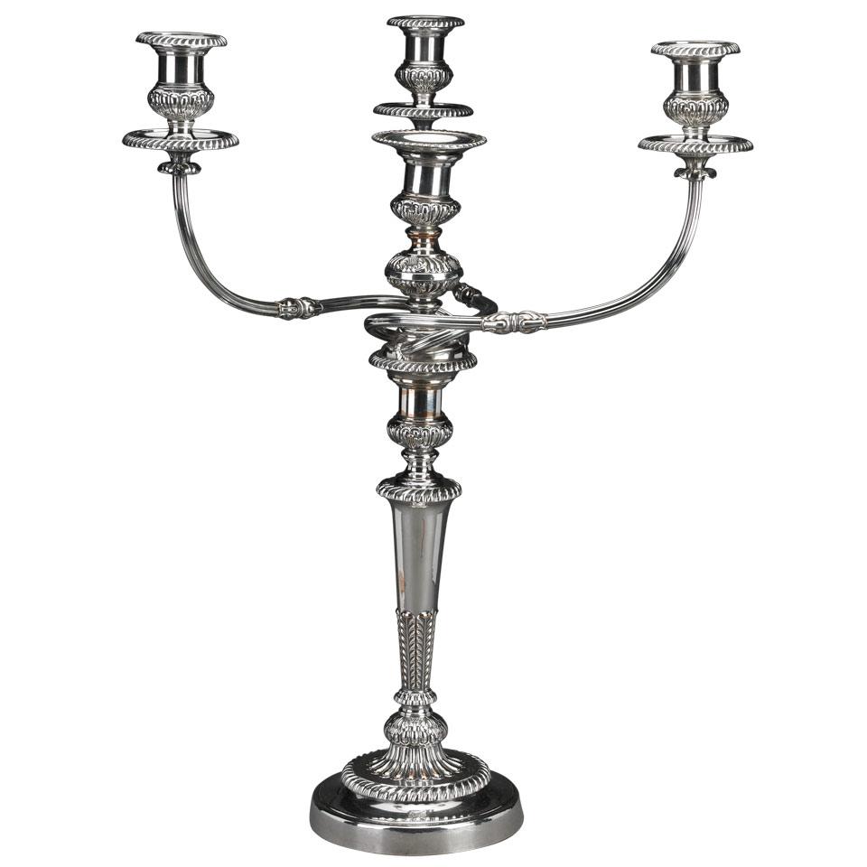 Pair of Sheffield Plated Five-Light Candelabra, c.1810-20