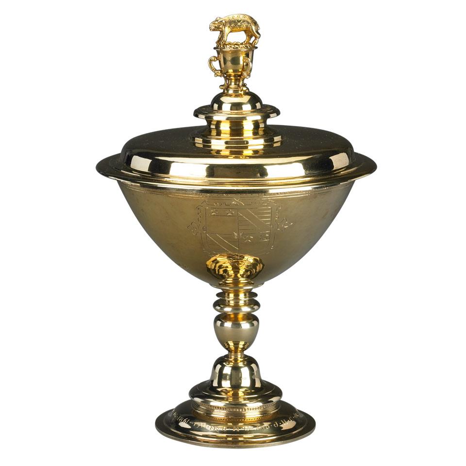 Edwardian Silver-Gilt Replica of The Bacon Cup, Crichton Bros., London, 1909