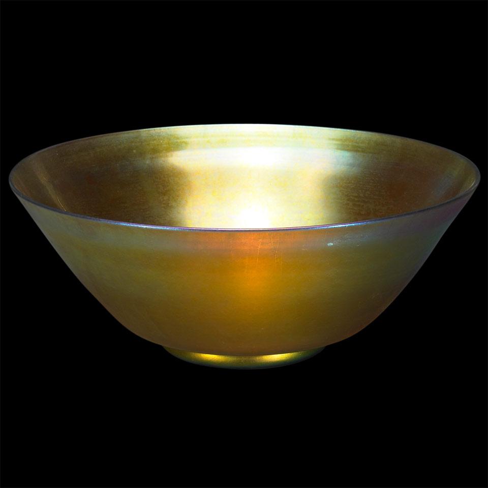 Steuben Iridescent Gold ‘Aurene’ Glass Bowl, early 20th century