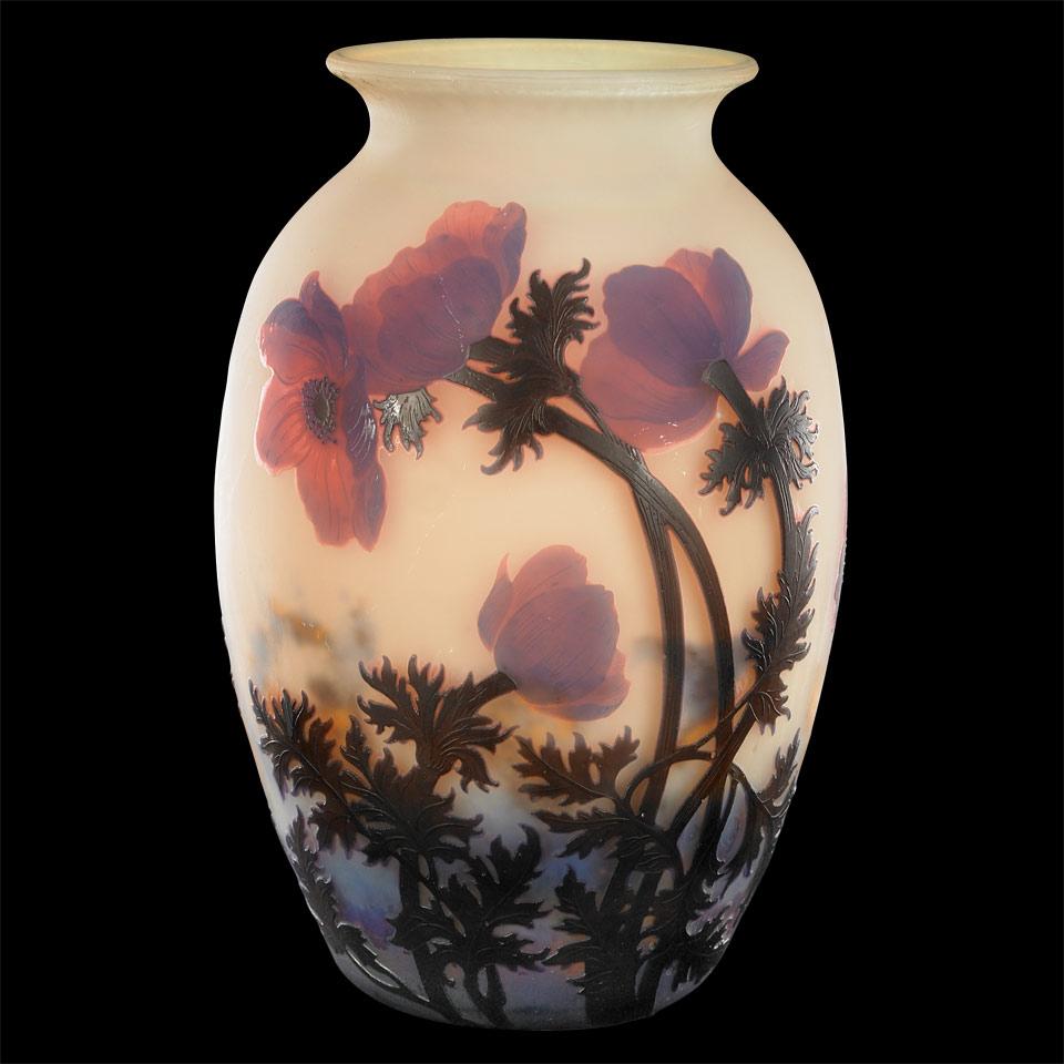 Muller Frères Cameo Glass Vase