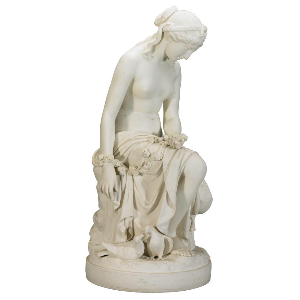 Belleek Parian Figure, ‘Prisoner of Love’, after Giovanni Fontana, c.1872-90