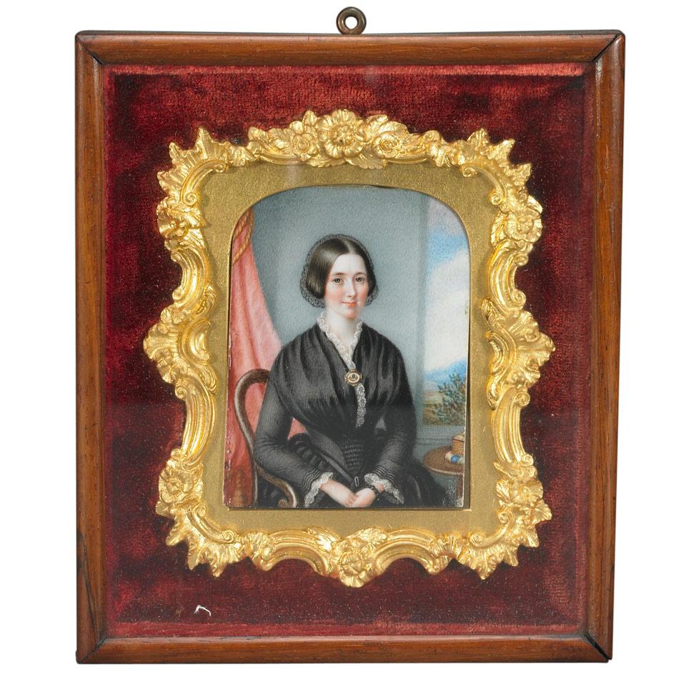 English Miniature Portrait on Ivory, Mary Eshelby (Mrs. Jos. Fairchild), Sept. 1850