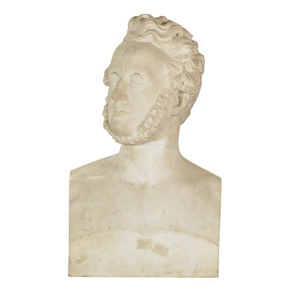 Italian Marble Bust of a Gentleman, 1848