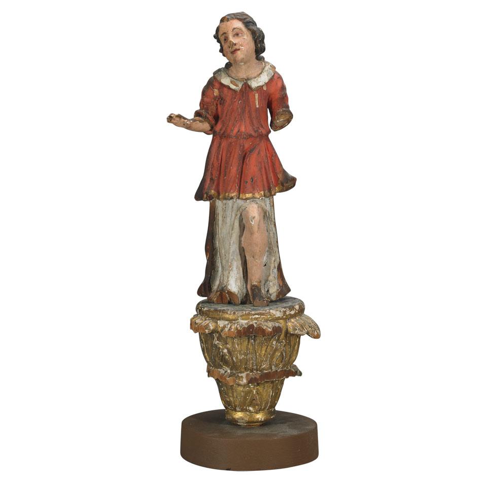 Italian Carved and Polychromed Figure of an Angel, 19th century