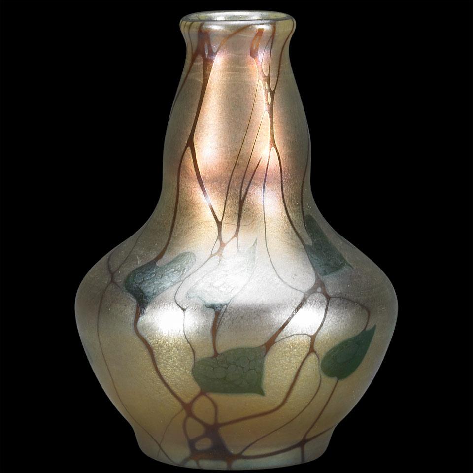 Tiffany ‘Favrile’ Decorated Iridescent Glass Vase, c.1907