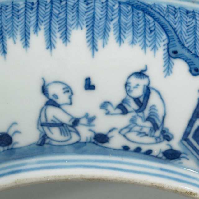 Blue and White ‘Three Friends’ Dish, Qing Dynasty, Tongzhi Mark and Period (1862-1874)
