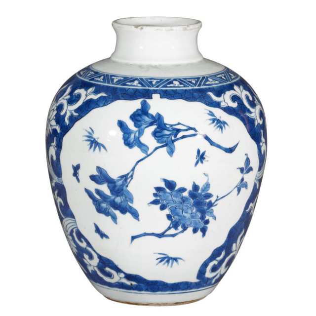 Blue and White Jar, Transitional Period, 17th Century