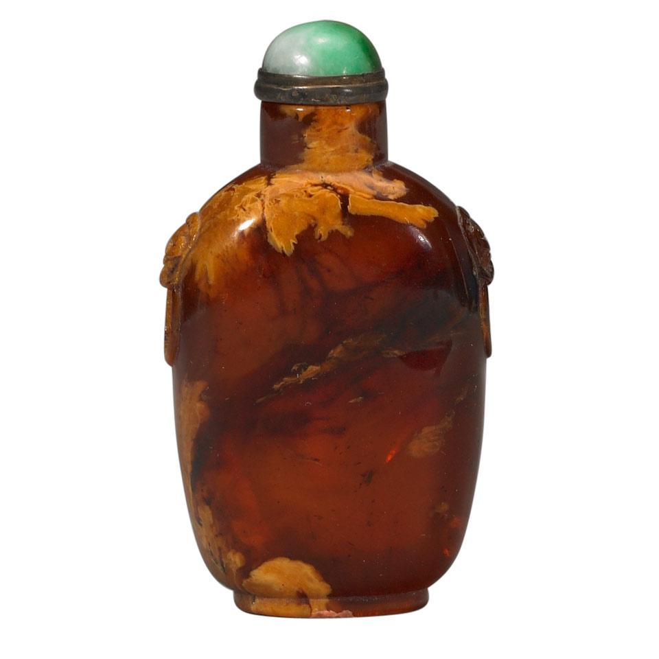 Amber Snuff Bottle, Qing Dynasty, 19th Century