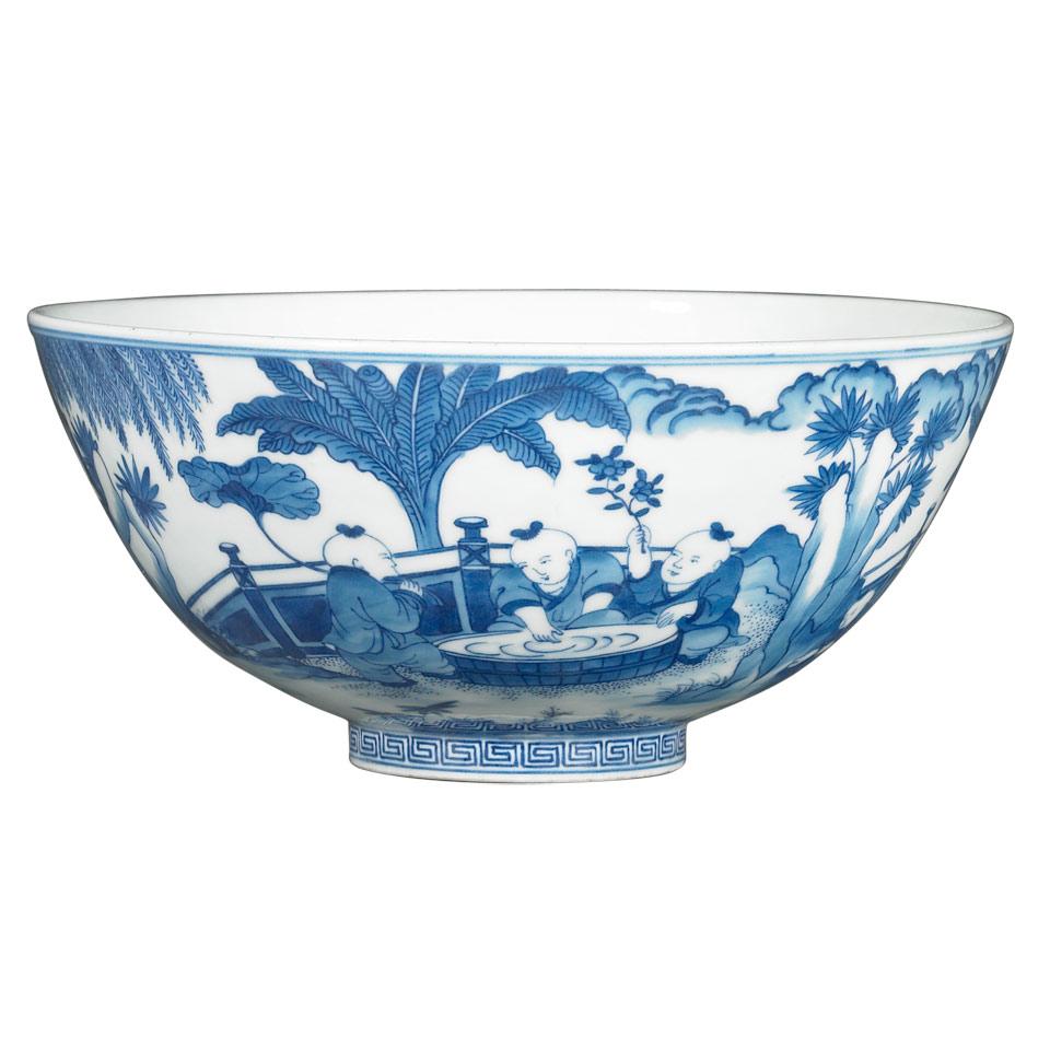 Blue and White Boys Bowl, Daoguang Mark