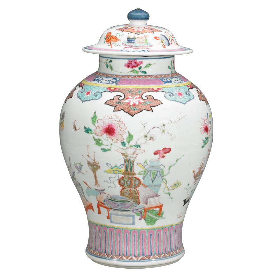 Famille Rose Ginger Jar and Cover, Qing Dynasty, 18th/19th Century