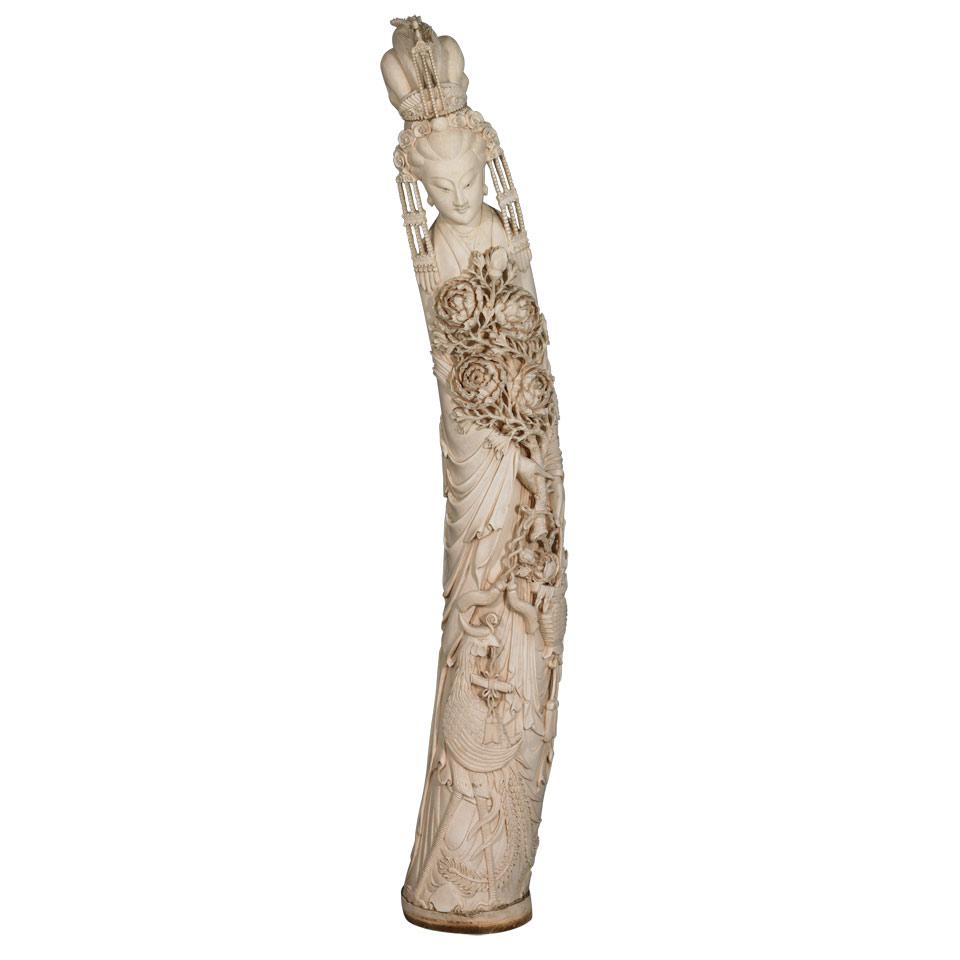 Massive Ivory Carved Queen