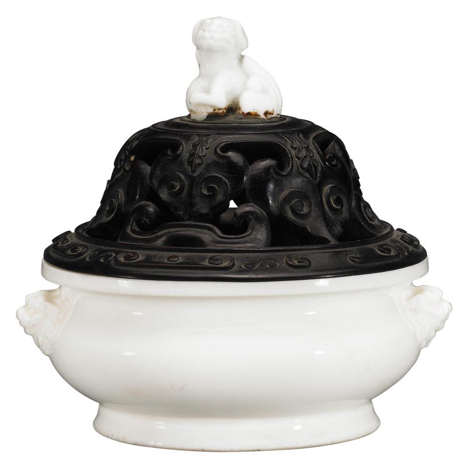 Blanc-de-Chine Censer, Qing Dynasty, 19th Century