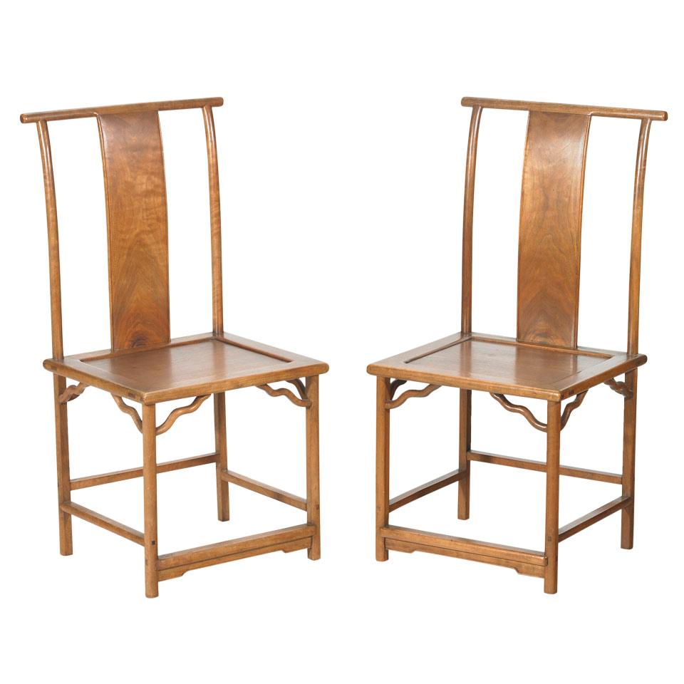 Pair of Hardwood Chairs, Guanmaoyi, Qing Dynasty, 19th Century