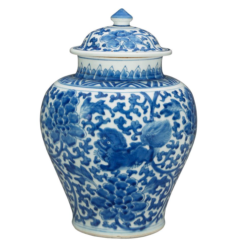 Blue and White Jar and Cover, Qing Dynasty, 18th/19th Century