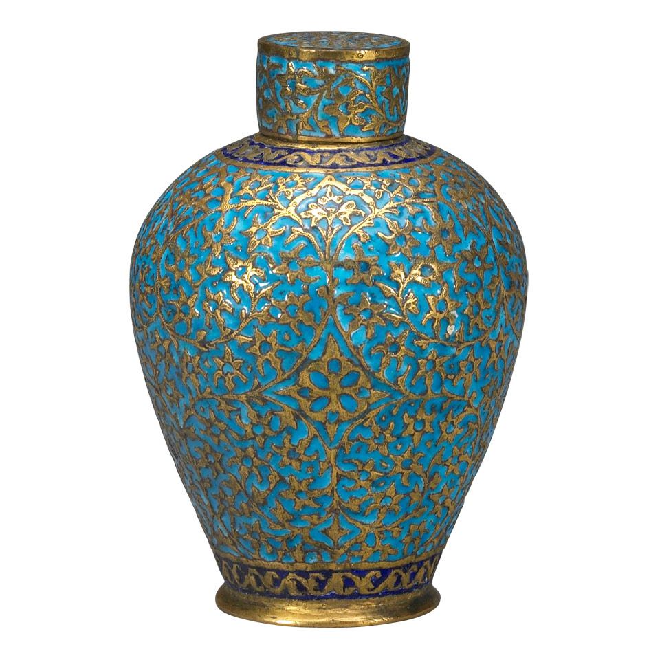 Enameled Ginger Jar, Kashmir, 19th Century