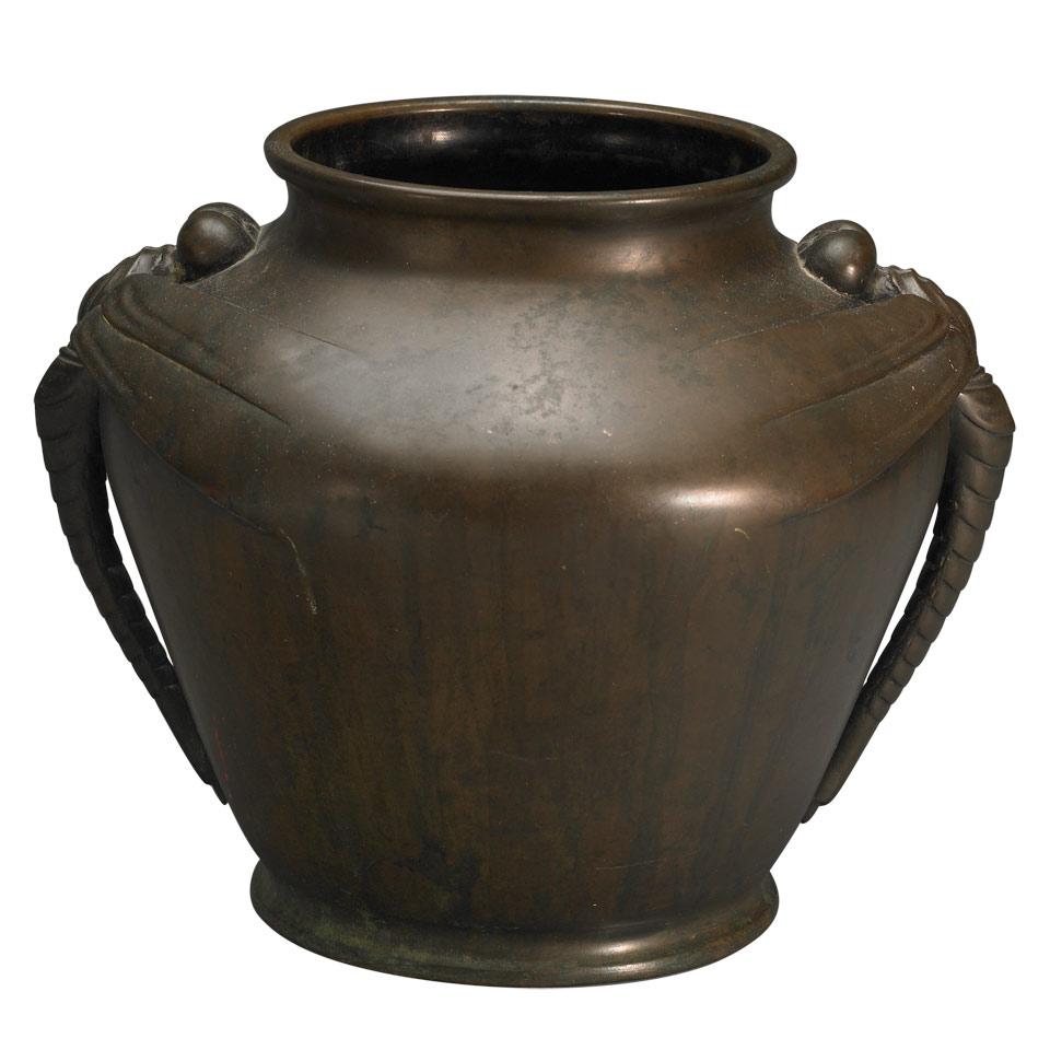 Bronze Art Nouveau Style Jar, Early 20th Century