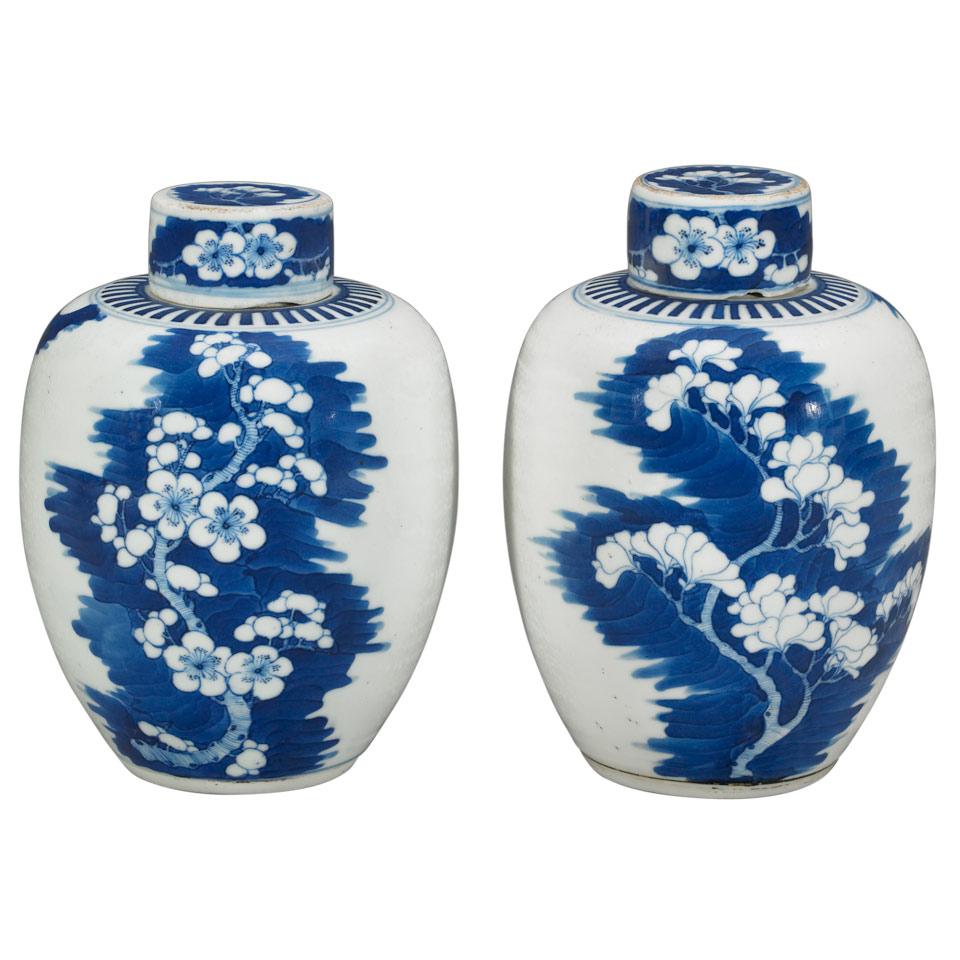 Pair of Blue and White Ginger Jars, Qing Dynasty, 19th Century