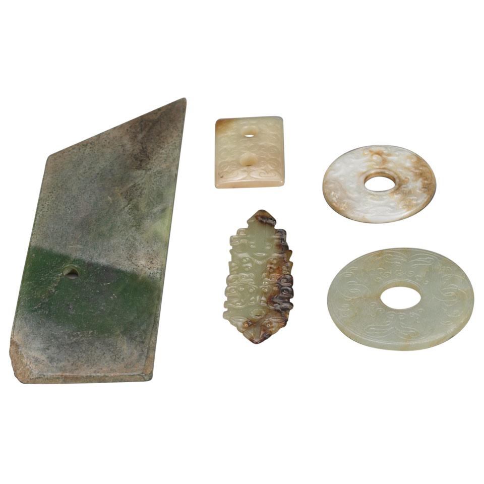 Five Archaistic Jade Pieces