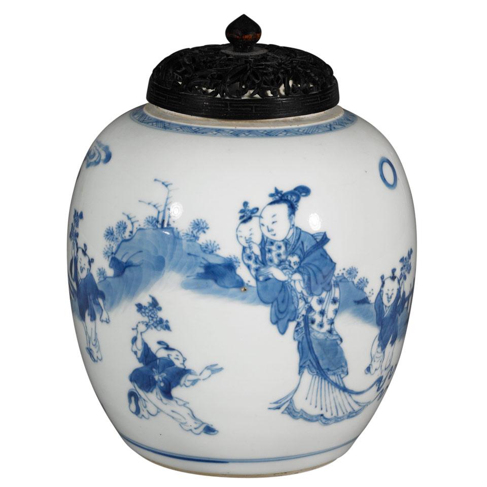 Blue and White Ginger Jar, Qing Dynasty, Kangxi Period (1664-1722)