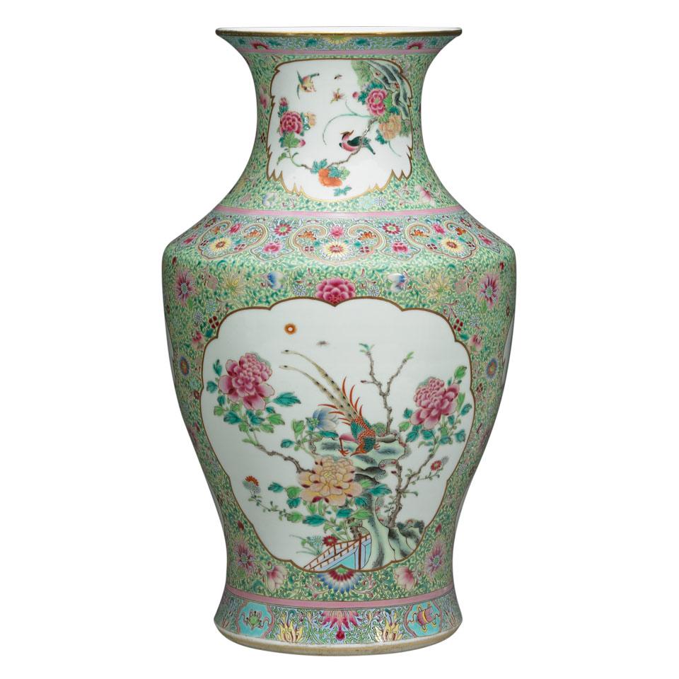 Large Famille Rose Hu Vase, Republican Period, Early 20th Century