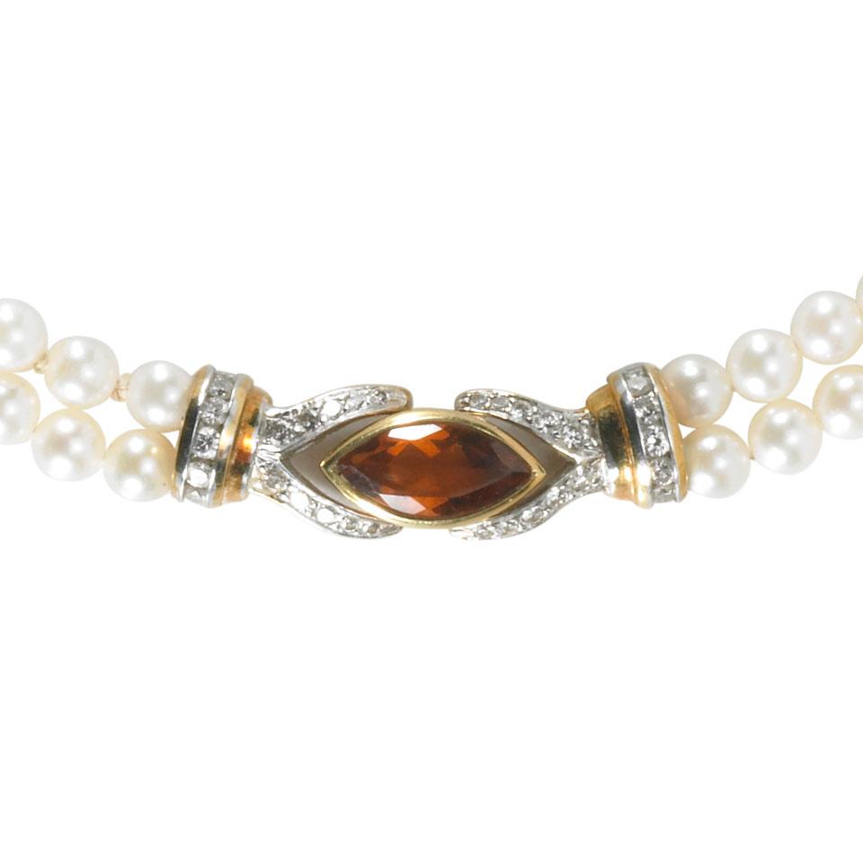 Cartier Double Strand Cultured Pearl Necklace