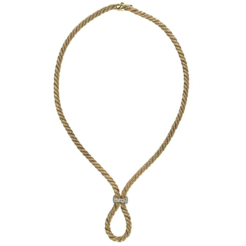Austrian 14k Yellow Gold Rope Necklace